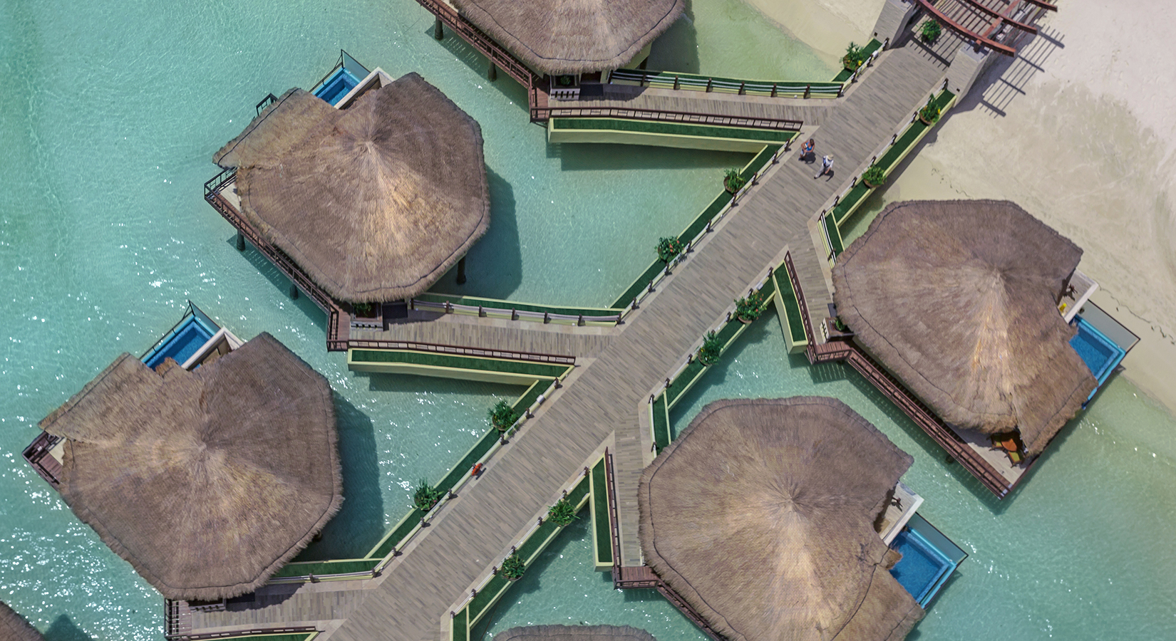 Exterior view of overwater bungalows | El Dorado Maroma | Playa De Carmen