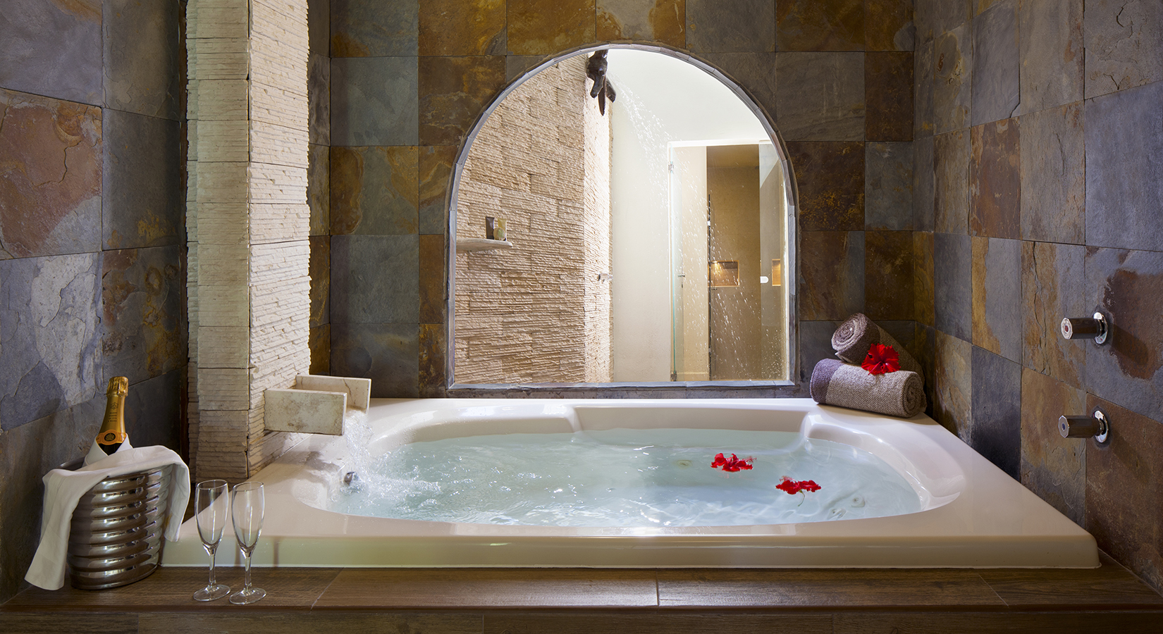 Enjoy a bath in your suite at the best mexico vacations all inclusive resort | El Dorado Casitas Royale | Riviera Maya